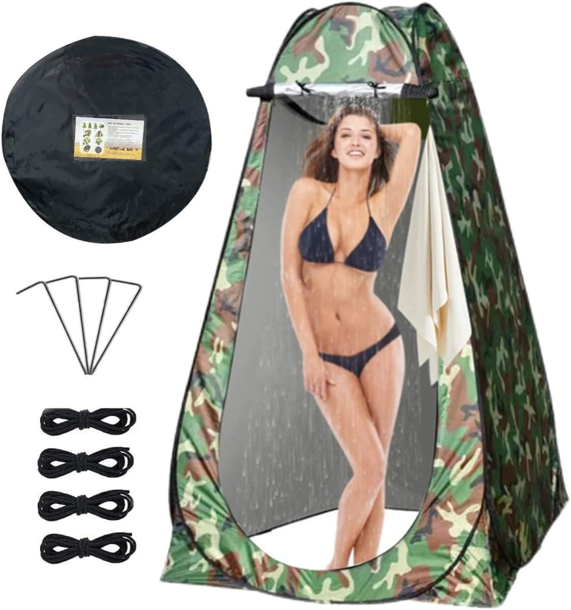 Portable Toilet and Privacy Tent for Adults, Outdoor Portable Toilet for Camping Pop Up Potty Tents with 12 Toilet Bags, Pop-up Tents for Toilet, Travel, Changing (Tent)