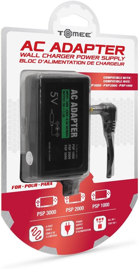 Tomee AC Adapter for PSP (3000, 2000, and 1000 Models)