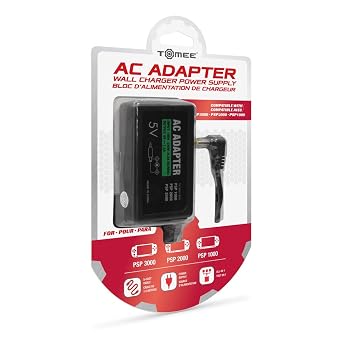 Tomee AC Adapter for Sony PSP 1000/2000/3000 PSP Charger, Replacement Power Cord, Universal Travel-Friendly Power Supply