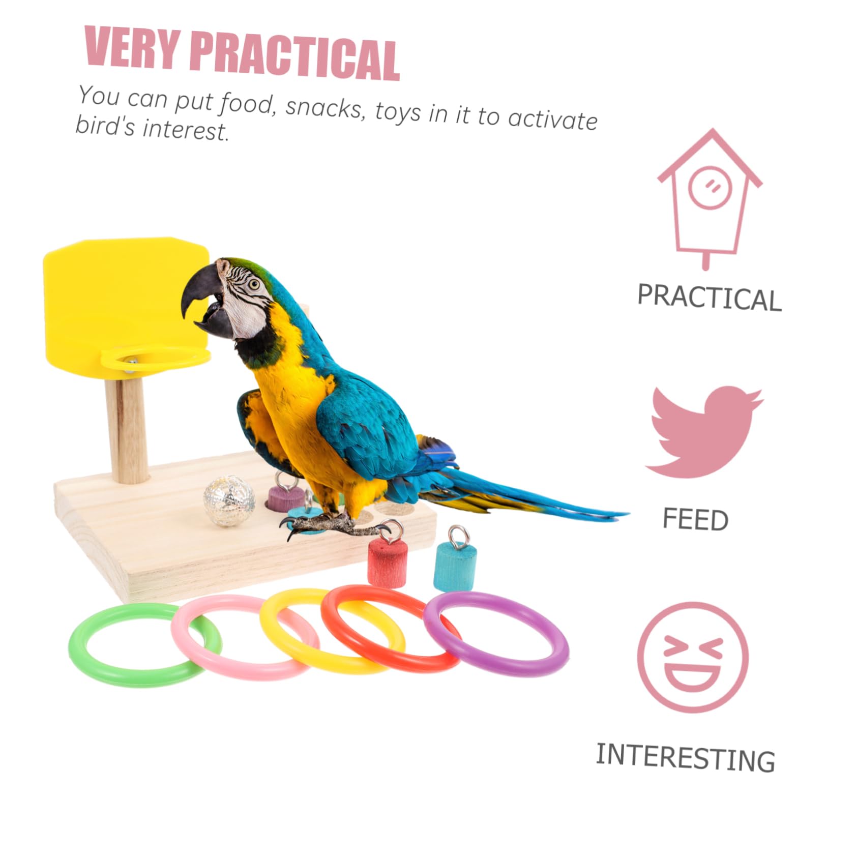 ABOOFAN 1 Set Bird Toy Wooden Bite Toy Parrot Grinding Parrot Trick Tabletop Chew s s Training s Table Perch Small To Stack - Image 4