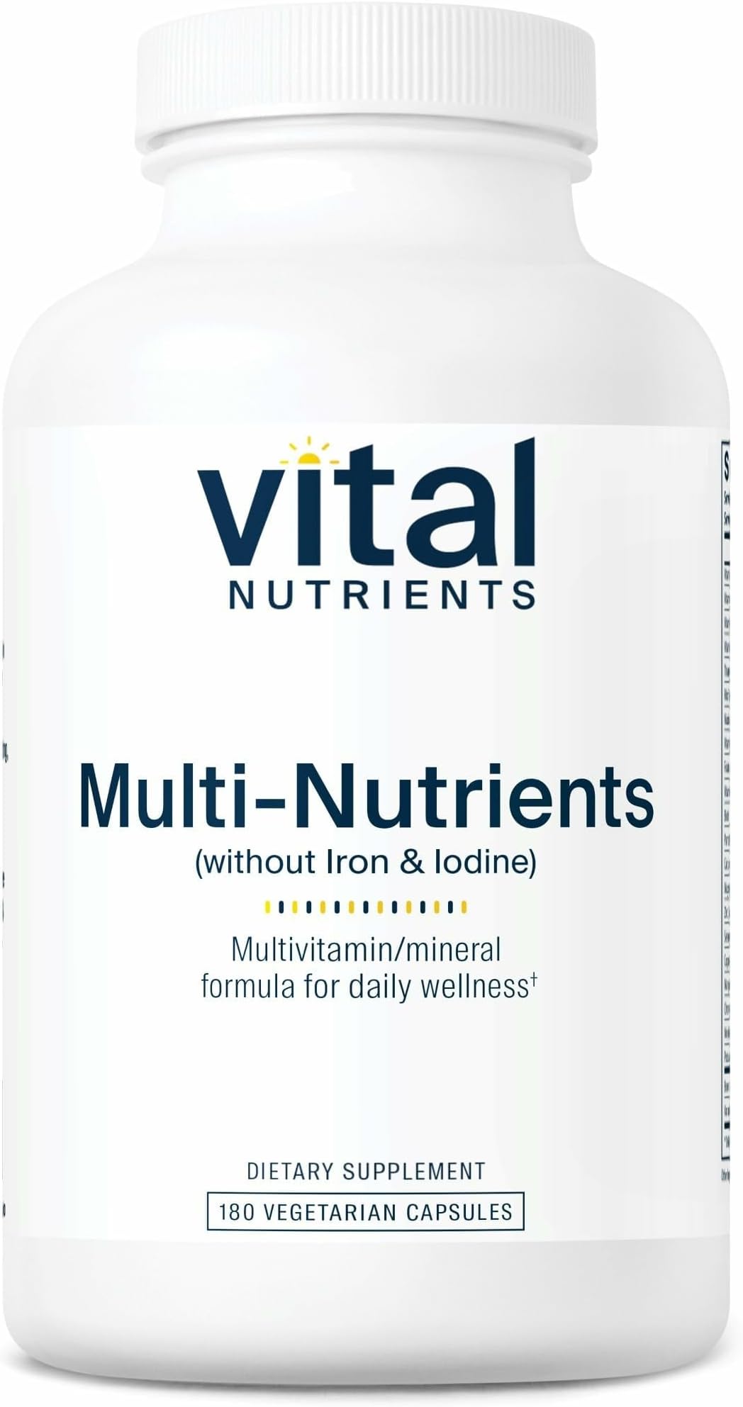 - Multi-Nutrients (No Iron or Iodine), 180 Capsules
