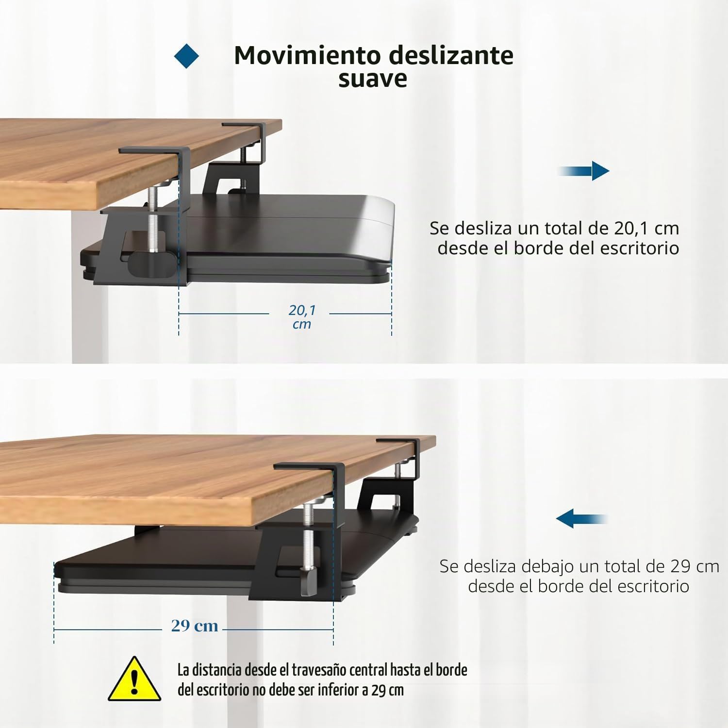 BONTEC Porta Teclado Extraíble, Cajón de Computadora 650 x 300 mm para Escritorio