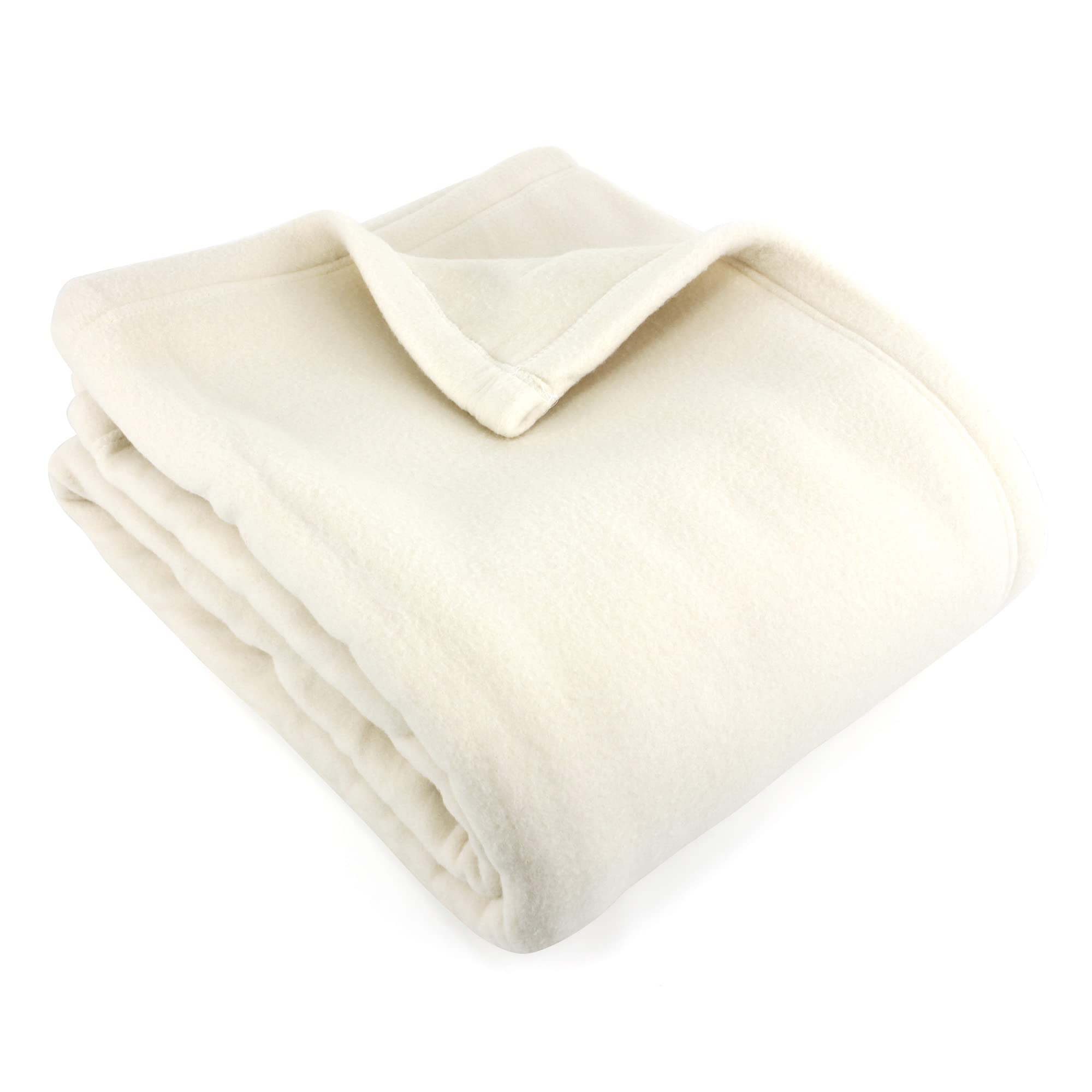 Linnea Couverture Polaire 240x300 cm 100% Polyester 350 g/m2 Teddy Blanc Naturel
