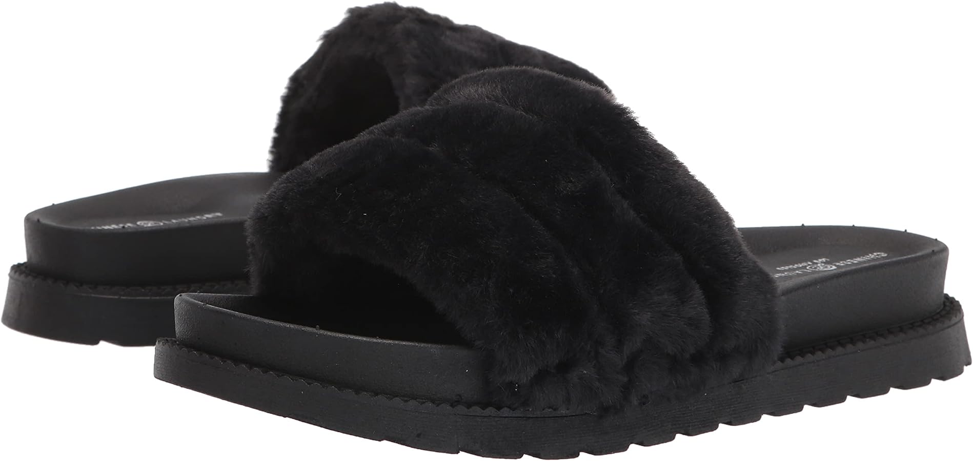 Amazon.com | Chinese Laundry Women's TREAT SOFTY FUR Slide, Black