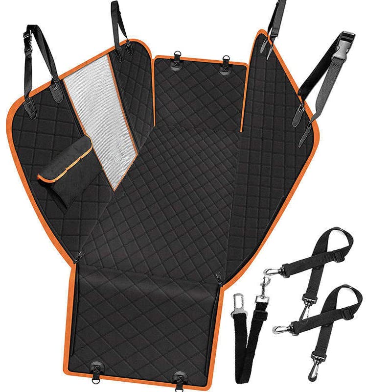 Dog Car Seat Cover Protector, Durable Waterproof Nonslip Oxford Cloth Rear Seat Cover, Heavy Duty Scratchproof Pet Dog Seat Cover Hammock for Cars