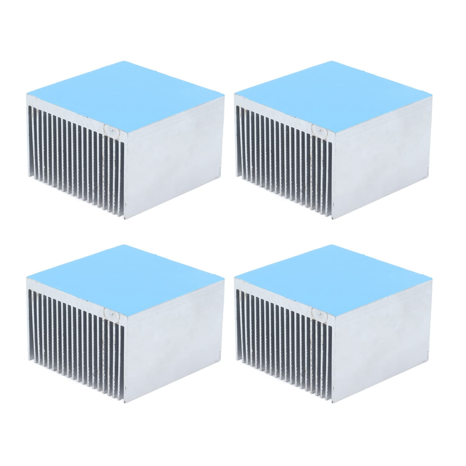 Tissting Disipadores de Calor de Aluminio, 4 Unidades de Disipadores de Enfriamiento 60x60x39mm con Adhesivo para Impresoras 3D, Motores Paso a Paso y Dispositivos LED, Kit de Aletas de Refrigeración
