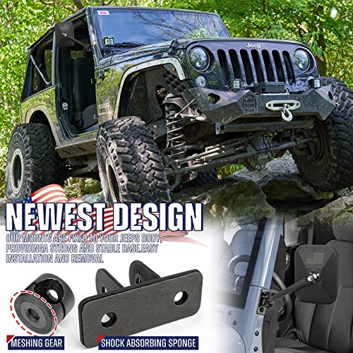 Mking Doors Off Mirror,Rear View Mirrors,Side Mirrors For Compatible With Jeep Wrangler 1996-2017 Tj Jk,Easy-Install Quick Release Mirror Relocation Kit. #TOP3