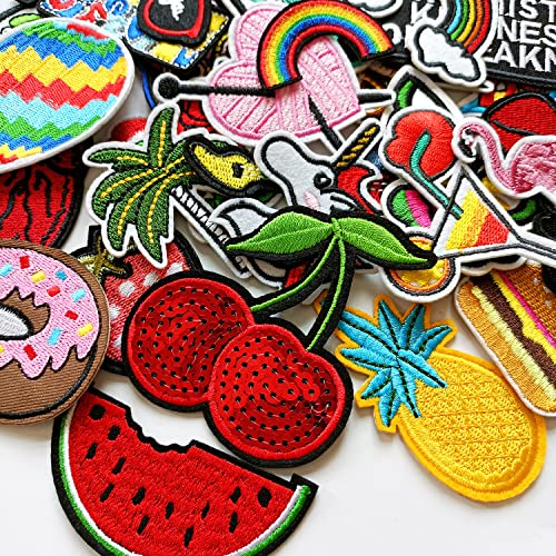 Misdonr 45 Pcs Random Assorted Styles Embroidered Patches, Funny Repair Applique Kit Decoration Iron On Patches For Clothing, Jackets, Backpacks, Jeans #TOP1