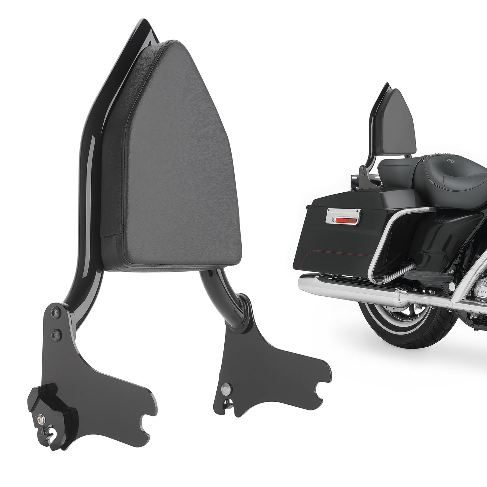 FIASRAC Passenger Backetst Sissy Bar, Motorcycle Passenger Backrest Compatible with Harley Davidson Touring CVO/Road King, Street Road Electra Glide