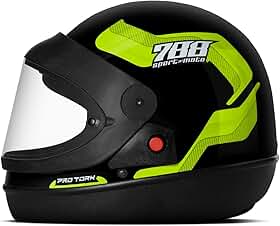 CAPACETE FECHADO PRO TORK SPORT MOTO 788 PRETO - AMARELO TAM. 62