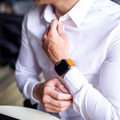Miniatura 7 de Alto Correa de cuero compatible con Apple Watch Band de 1.929 in, 1.732 in, 1.772 in, 1.654 in, correa de repuesto de cuero de grano completo