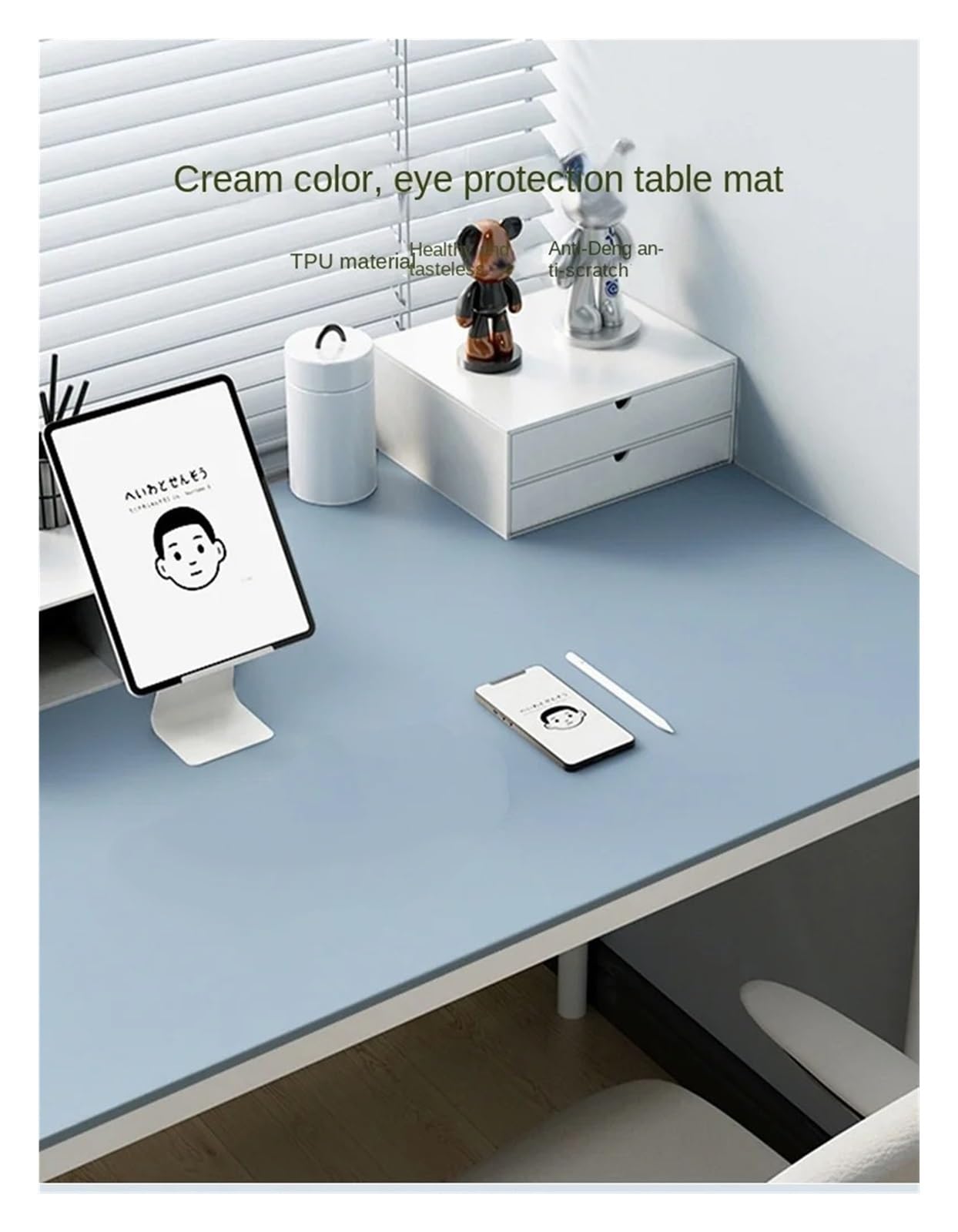 Sottomano in pelle per scrivania da ufficio, imitazione in silicone, per studenti e bambini, colore grigio, 80 x 140 cm