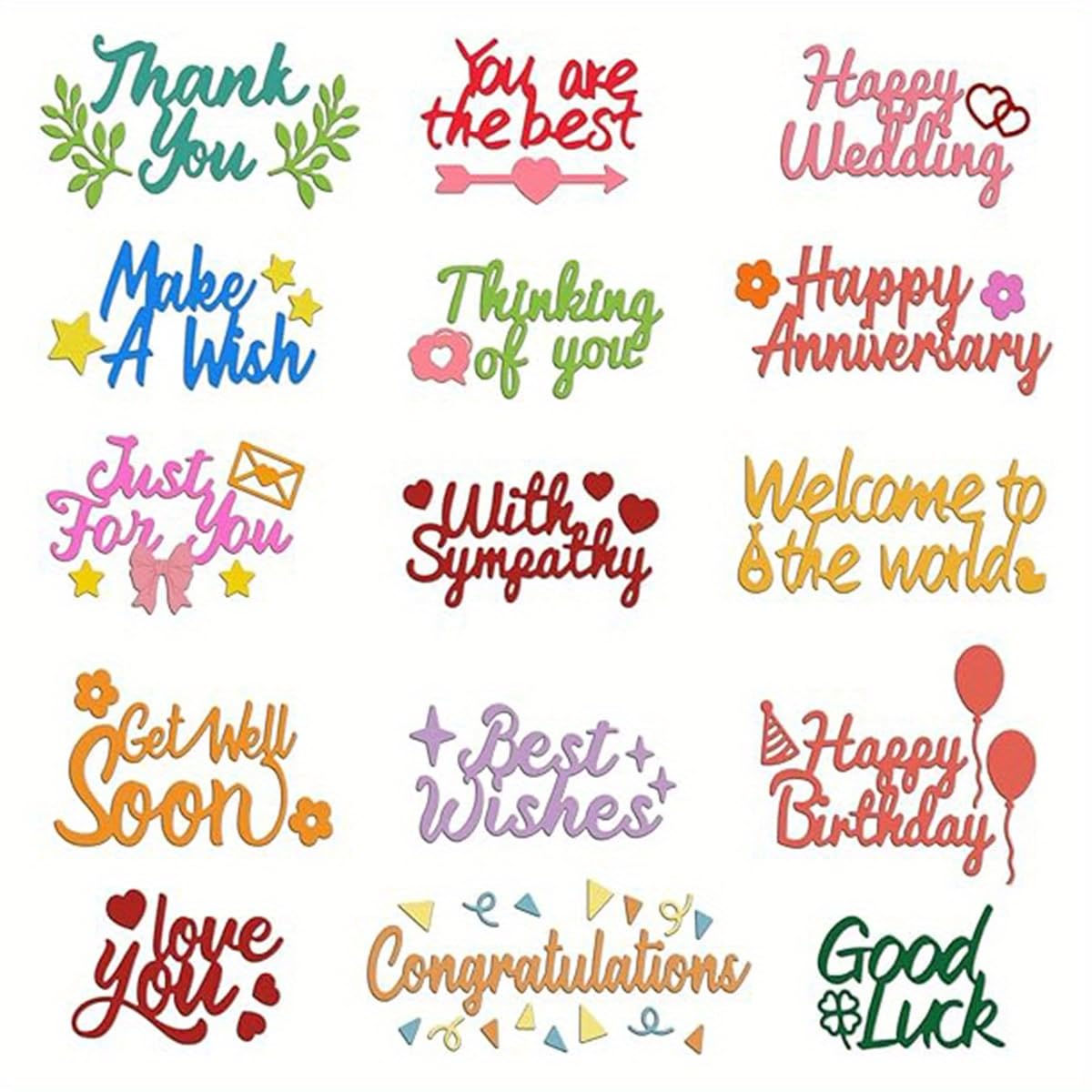 LZBRDY Love You Good Luck Anniversary Wishes Words Set