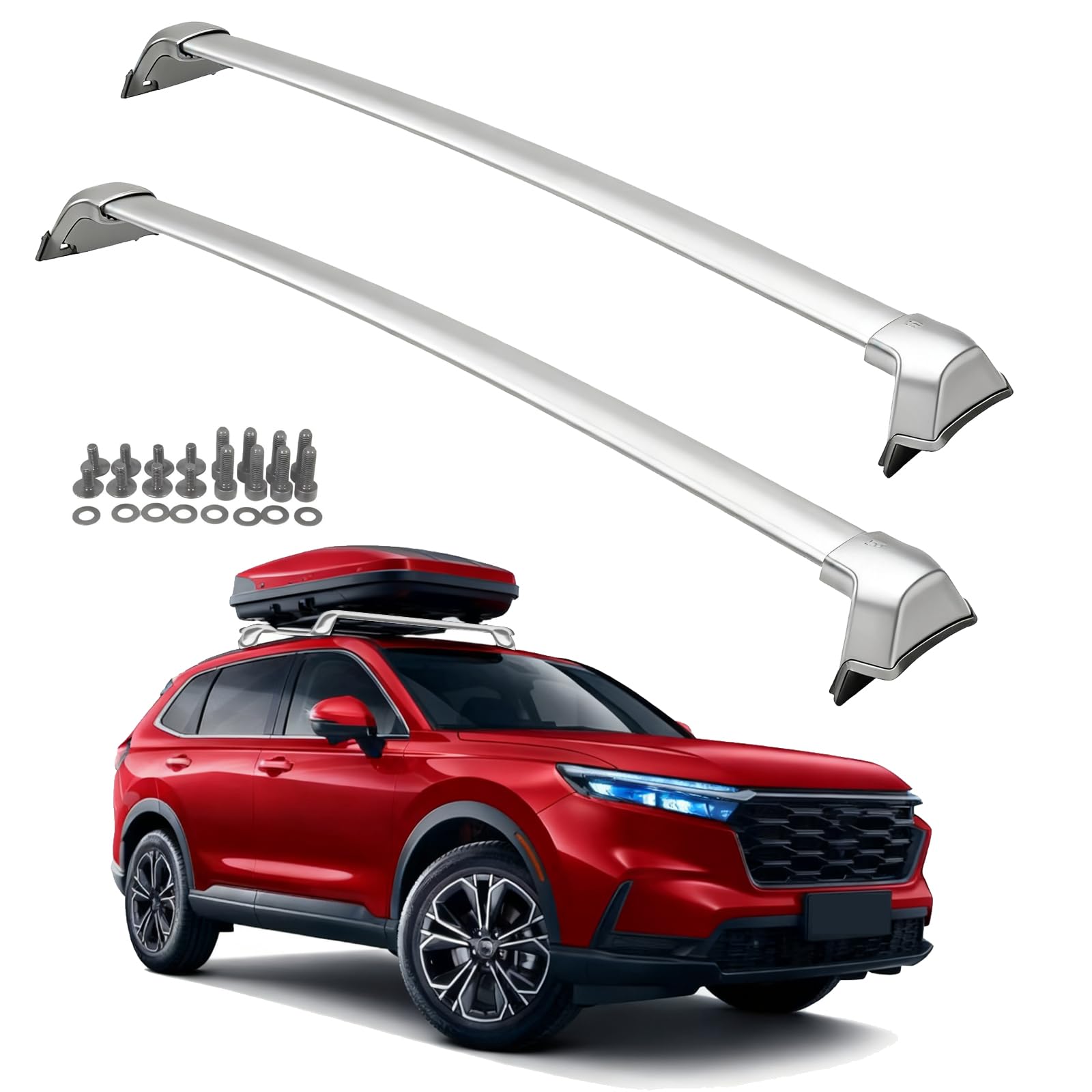 Zorik Silver Roof Rack Cross Bars Compatible with 2023 2024 2025 Honda CR-V with Factory Side Rails, 260lbs Max Load, 2mm Thickened Aviation Aluminum Alloy Roof Rails for Kayak, Canoe, Cargo Carrier