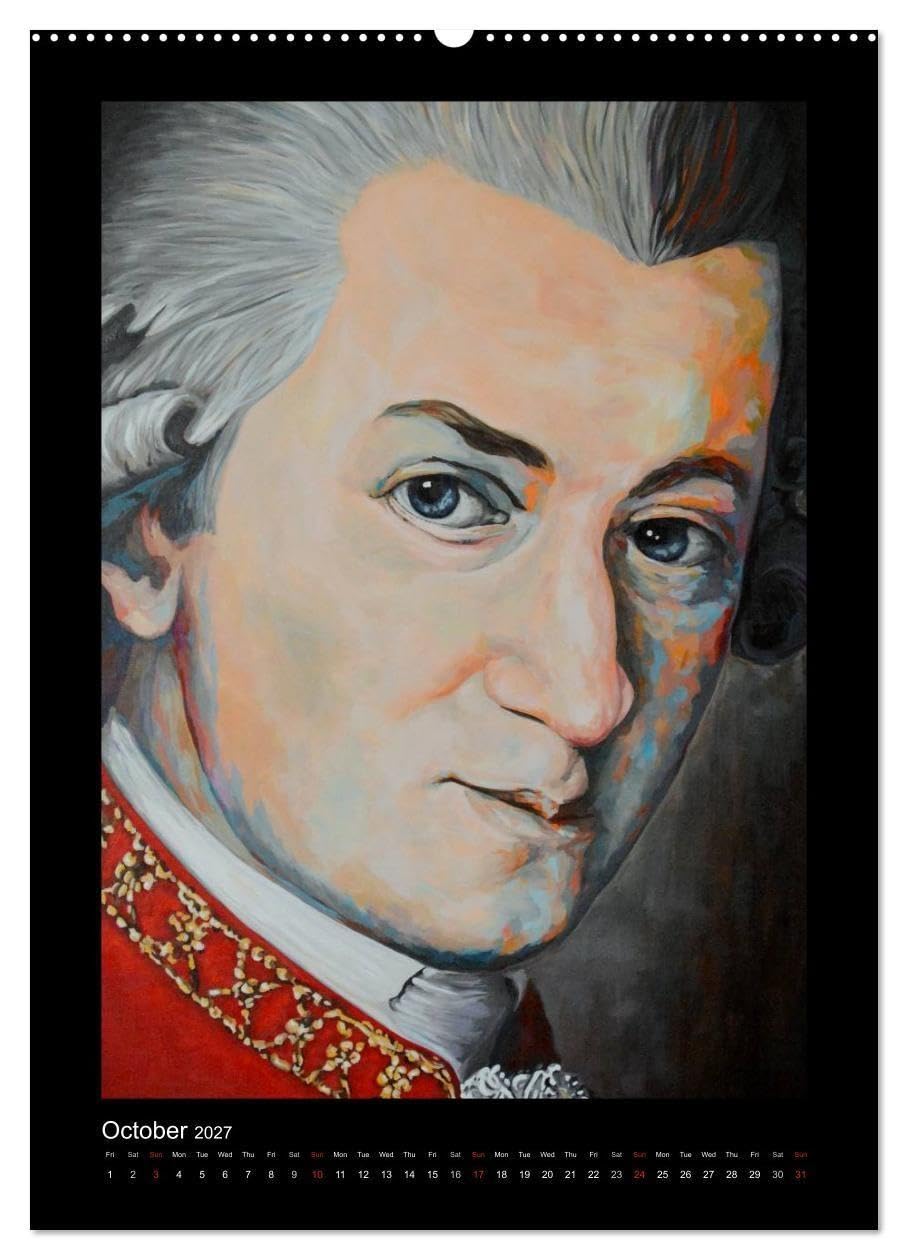 Pop Art Famous composers (High Quality Premium Wall Calendar 2027 DIN A2 portrait),CALVENDO 12 Month Wall Calendar: This calendar shows a selection of ... painted in cool colors (CALVENDO Art)