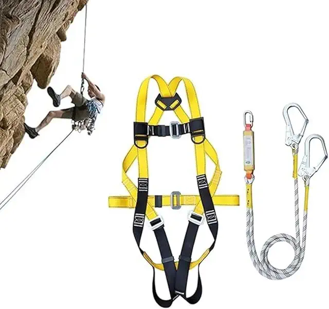 Imbracatura Linea Vita Anticaduta - Kit Sicurezza Tetto con Corda 300cm e Moschettoni