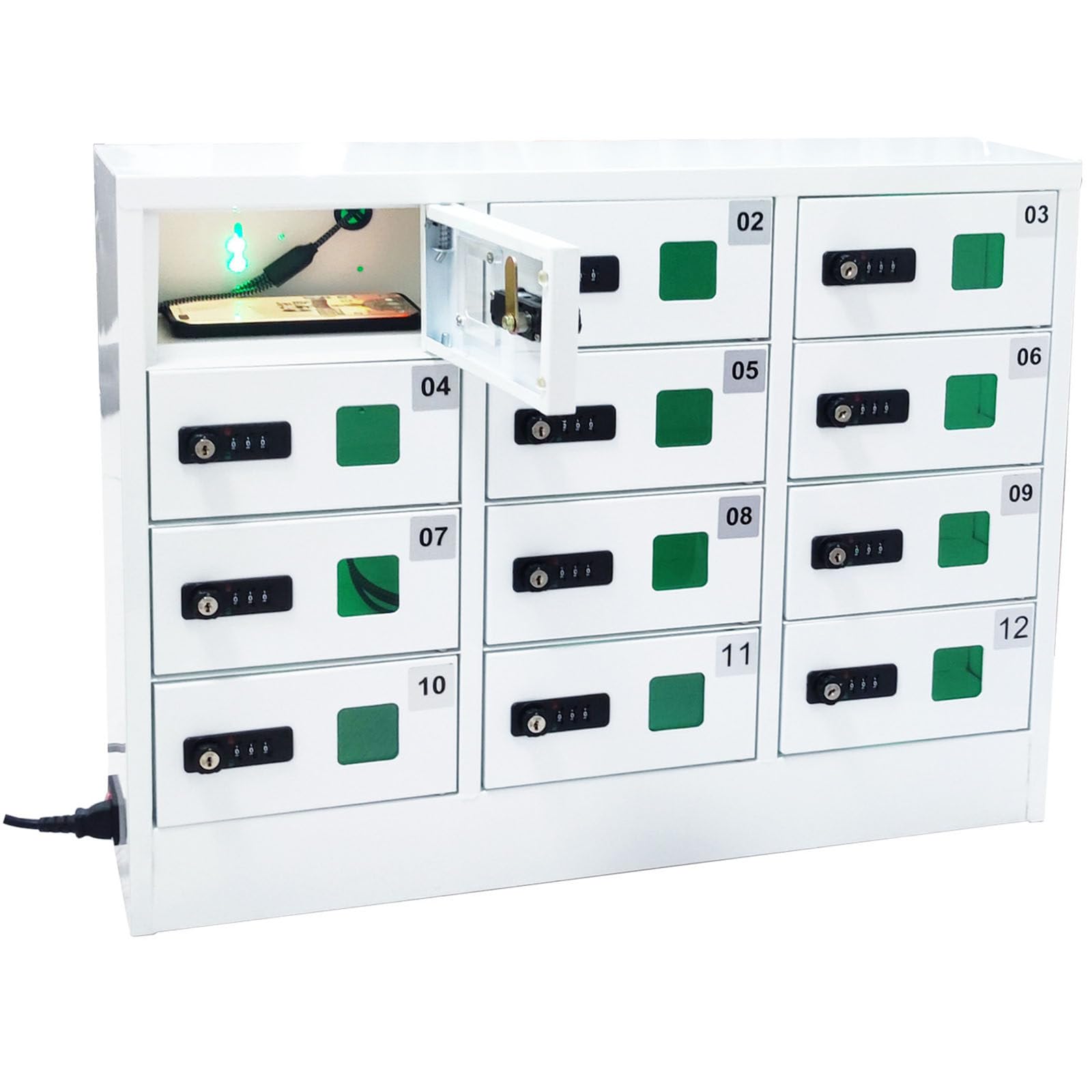 ylpddmm 12 Compartment Cell Mobile Phone Charging Station Cabinet Locker