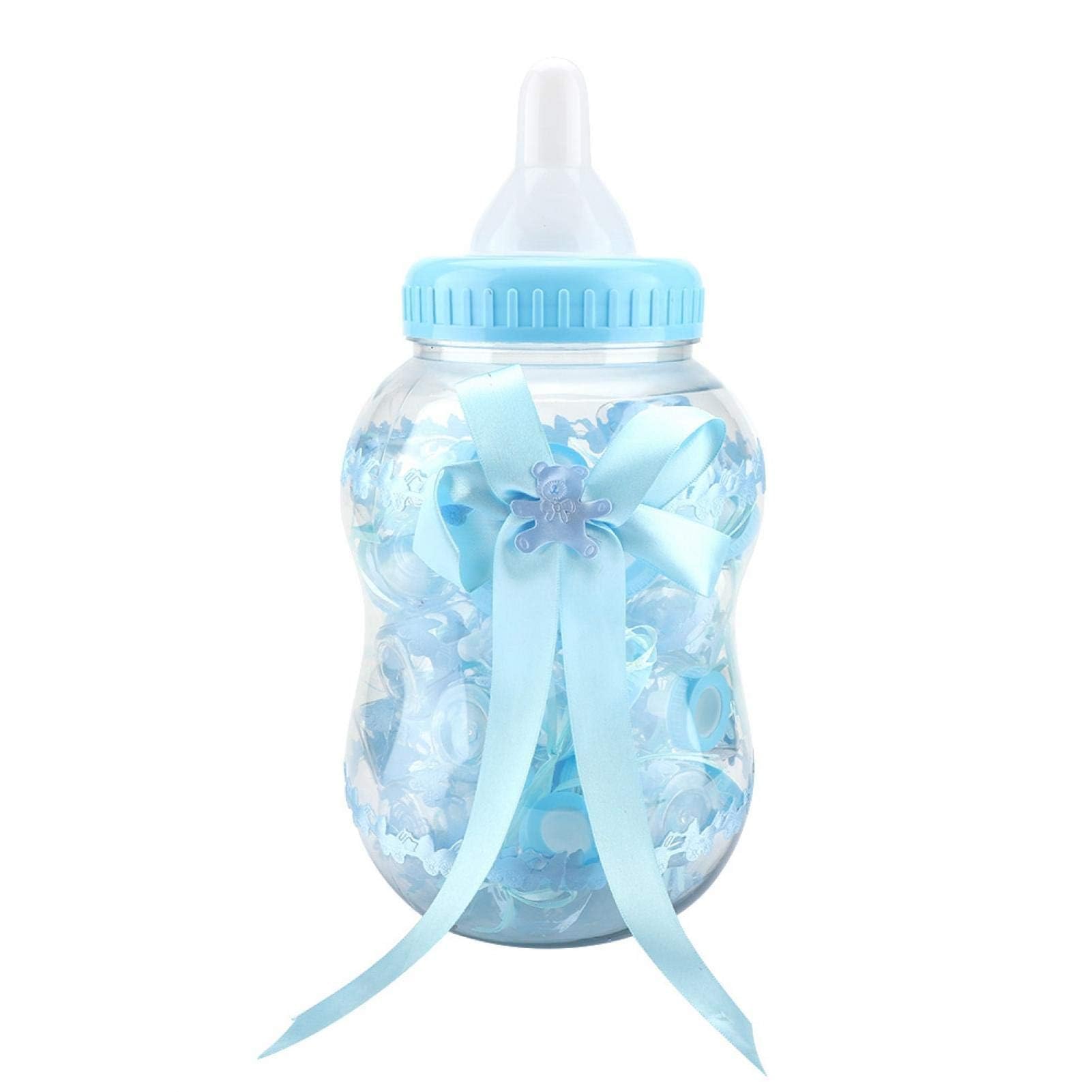 30pcs mini biberon adorabile box doccia per bambini, scatola di caramelle per decorazioni per feste di compleanno battesimo regalo biberon di caramelle per la festa del bebè scatola di caramelle (Blu)