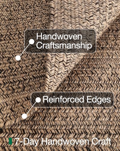 Image of Handmade Rectangular Jute Carpet Mixx Beige - Natural Fiber Rug for Living Room & Bedroom | Eco-Friendly & Durable | Size 4x6 Feet, Color- Mixx Beige