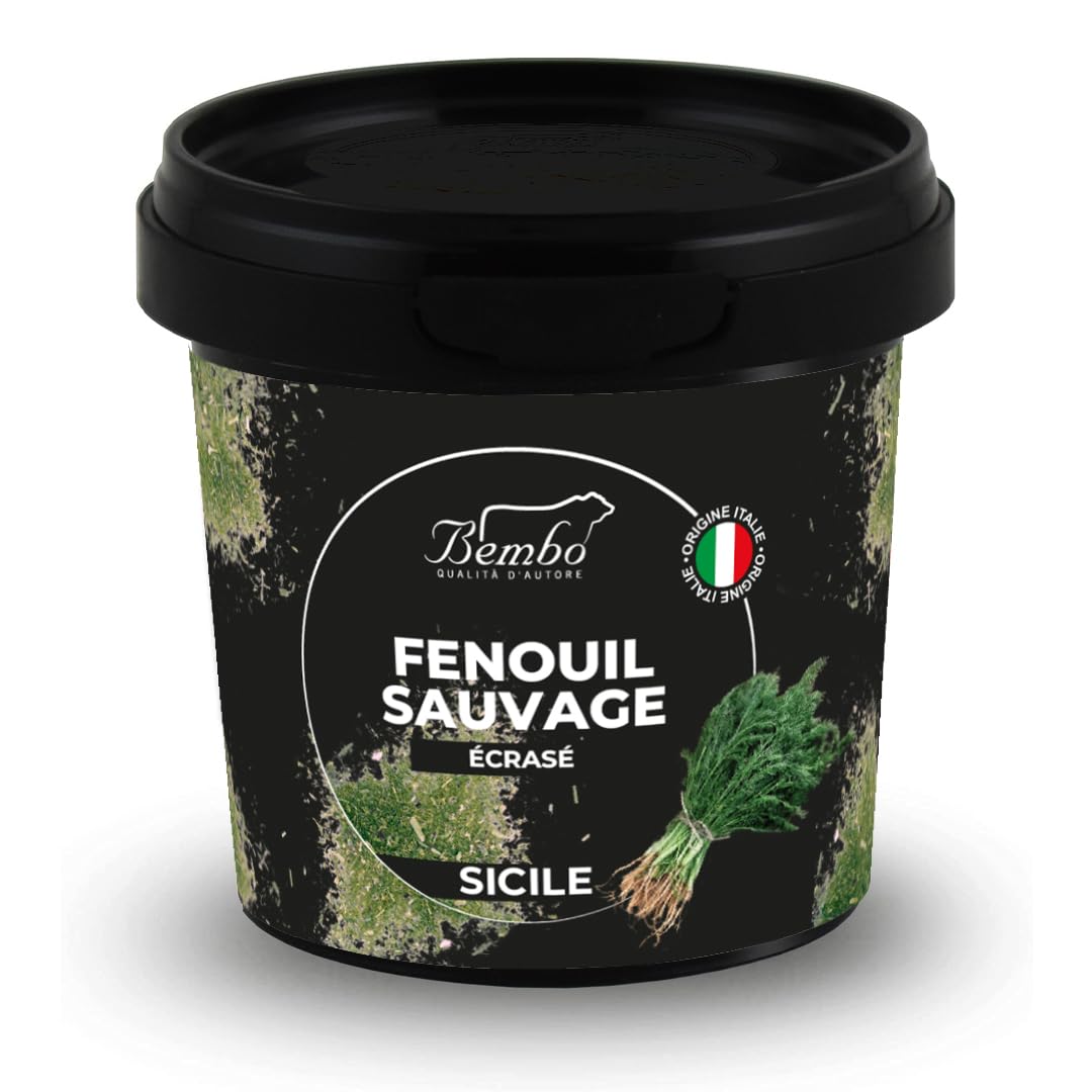 Fenouil Sauvage Sicilien Bembo 200 g – Feuilles de Fenouil Sauvage Naturelles, Séchées au Soleil de Sicile – Arôme Frais et Anisé – Parfait pour Poissons, Charcuteries, Plats de Pâtes et Sauces
