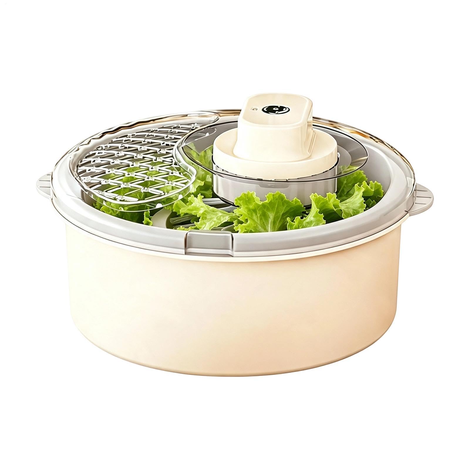 Limpiador de fruta, cuenco de cocina eléctrico para frutas y | Centrifugadora de ensalada para preparar alimentos en casa cocina restaurante apartamento bayas ensalada espinacas
