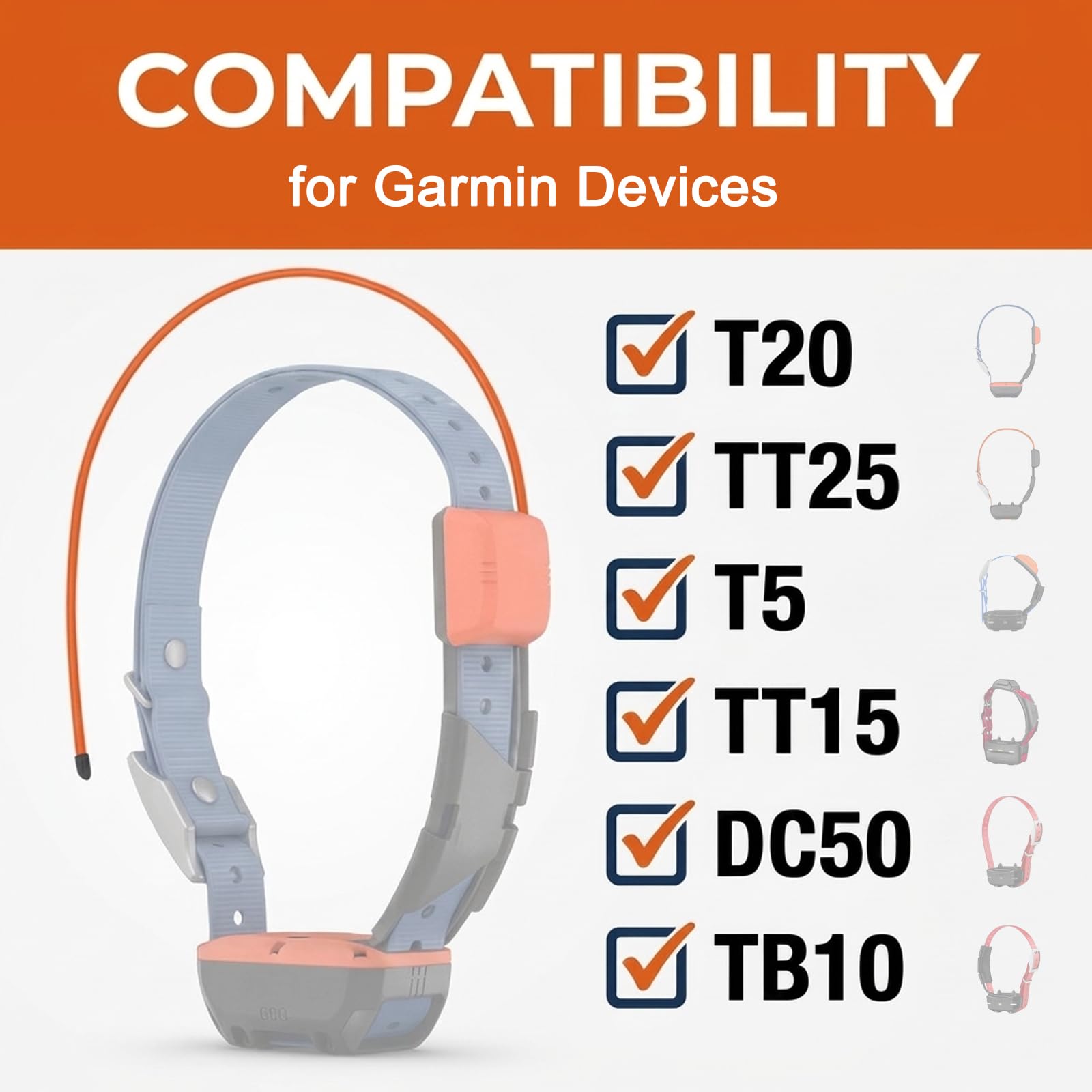 Antenne pour collier de suivi de chien Garmin T20 TT25 T5 TT15 DC50