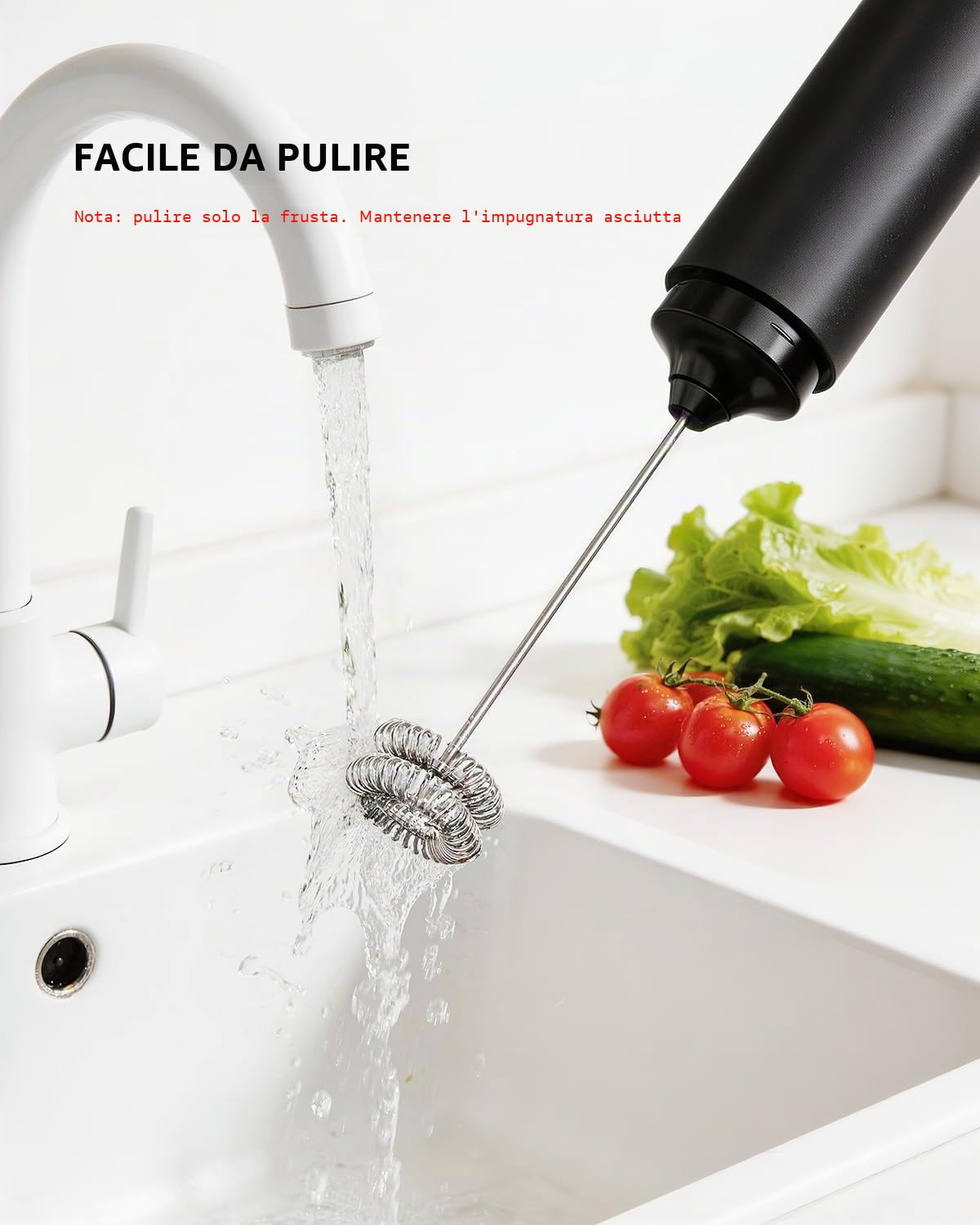 CIRCLE JOY Montalatte Elettrico Ricaricabile, Frullino a Immersione Senza Fili, Doppia Testa Portatile Schiumalatte per Caffè, Latte, Cappuccino, Matcha, Cioccolata Calda, Nero