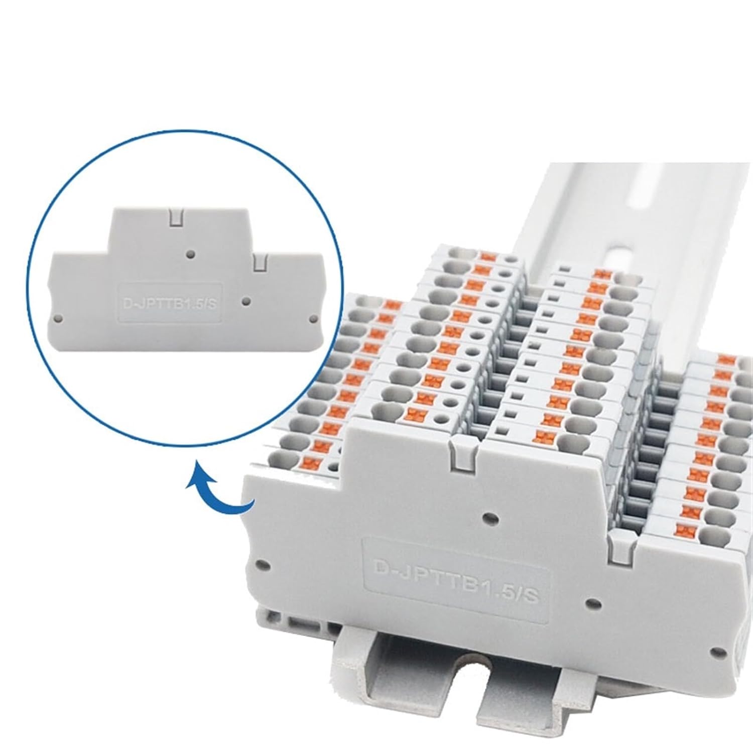 1Pcs D-PTTB 1.5/S End Cover PTTB1.5/S Double Level Connector Din Terminal Block Accessories