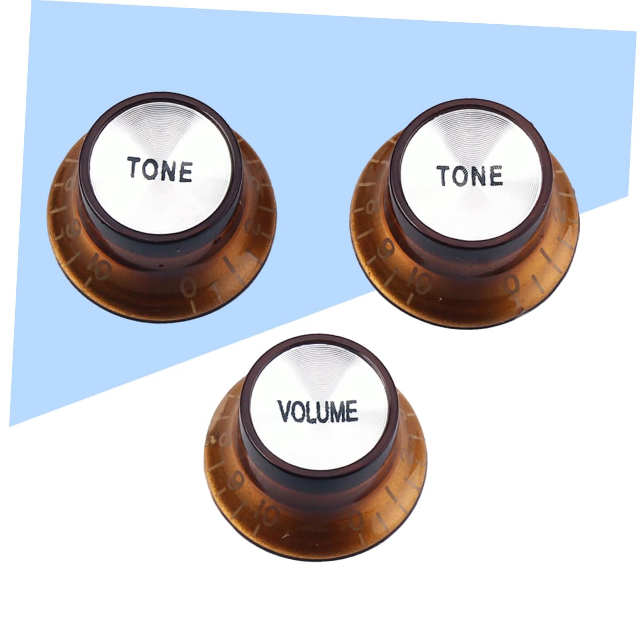 ibasenice 2sets Guitar Tone Knobs 1v2t Volume Tone Knob Cap for Guitar Bass (Light) 3pcs*2