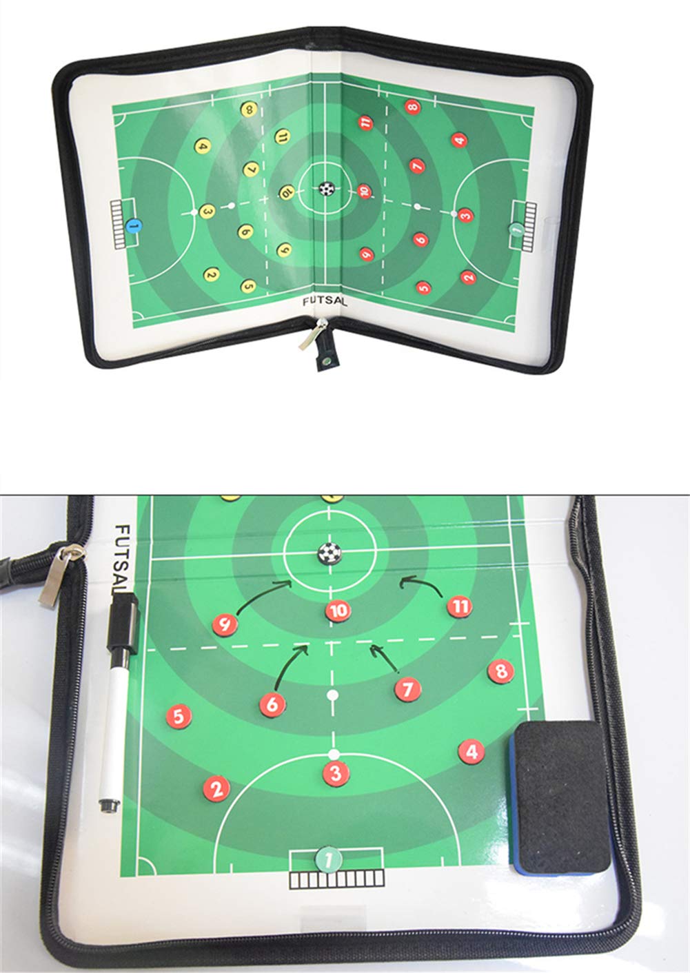 Tableau Tactique Magnétique Futsal Portable - Surface Effaçable, Avec Marqueurs Et Éponge