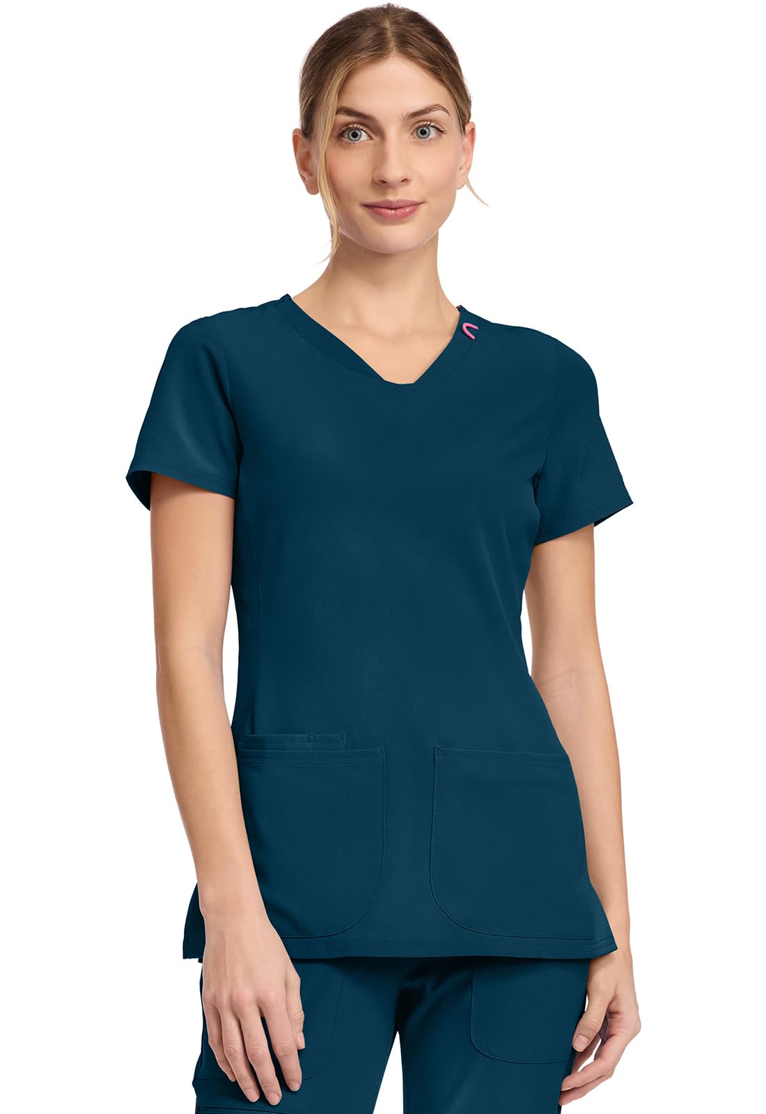 Med Couture Scrub Top Women Missy Fit V-Neck Scrub Top with 3 Pockets, Moisture Wicking Technology - MC702