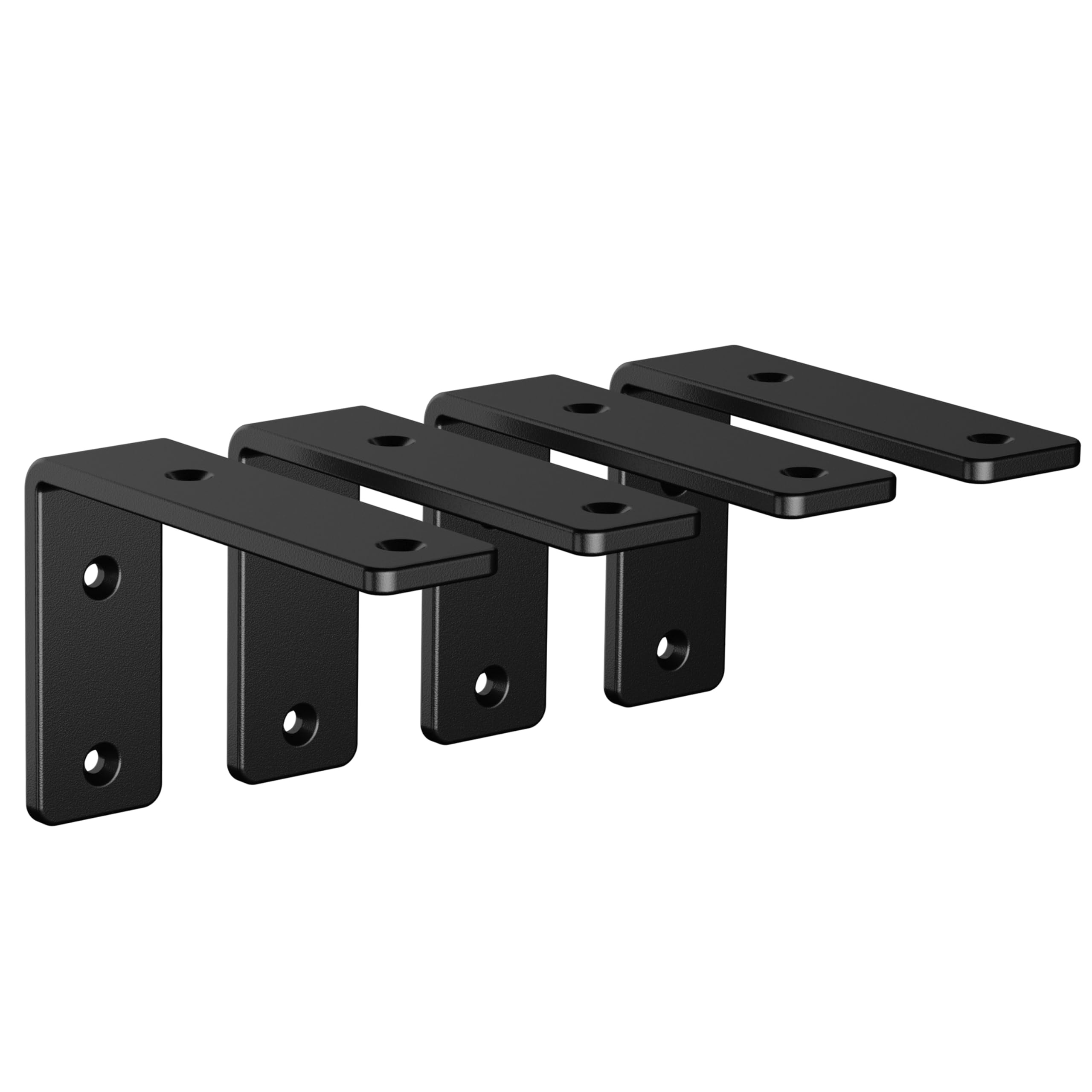 NEODROP 4-Pack 4 Inch Heavy Duty Shelf Brackets, Premium Floating L Bracket for Wall, Kitchen, Mantel Shelves Support | Quarter Inch (1/4") Thick |