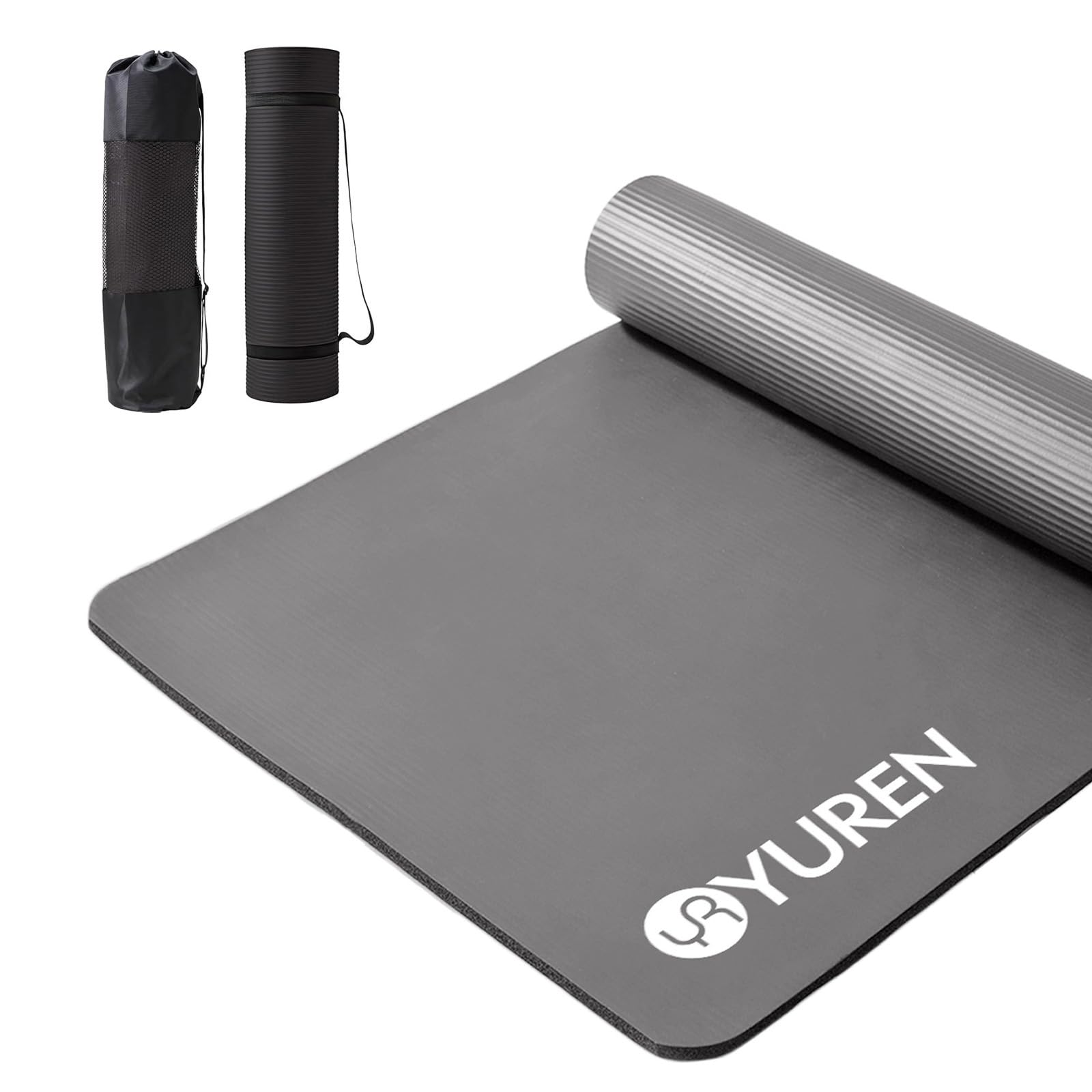 YUREN ヨガマット10mm 大きめ 87 x 190cm NBR素材 トレーニング 、ストレッチマット用