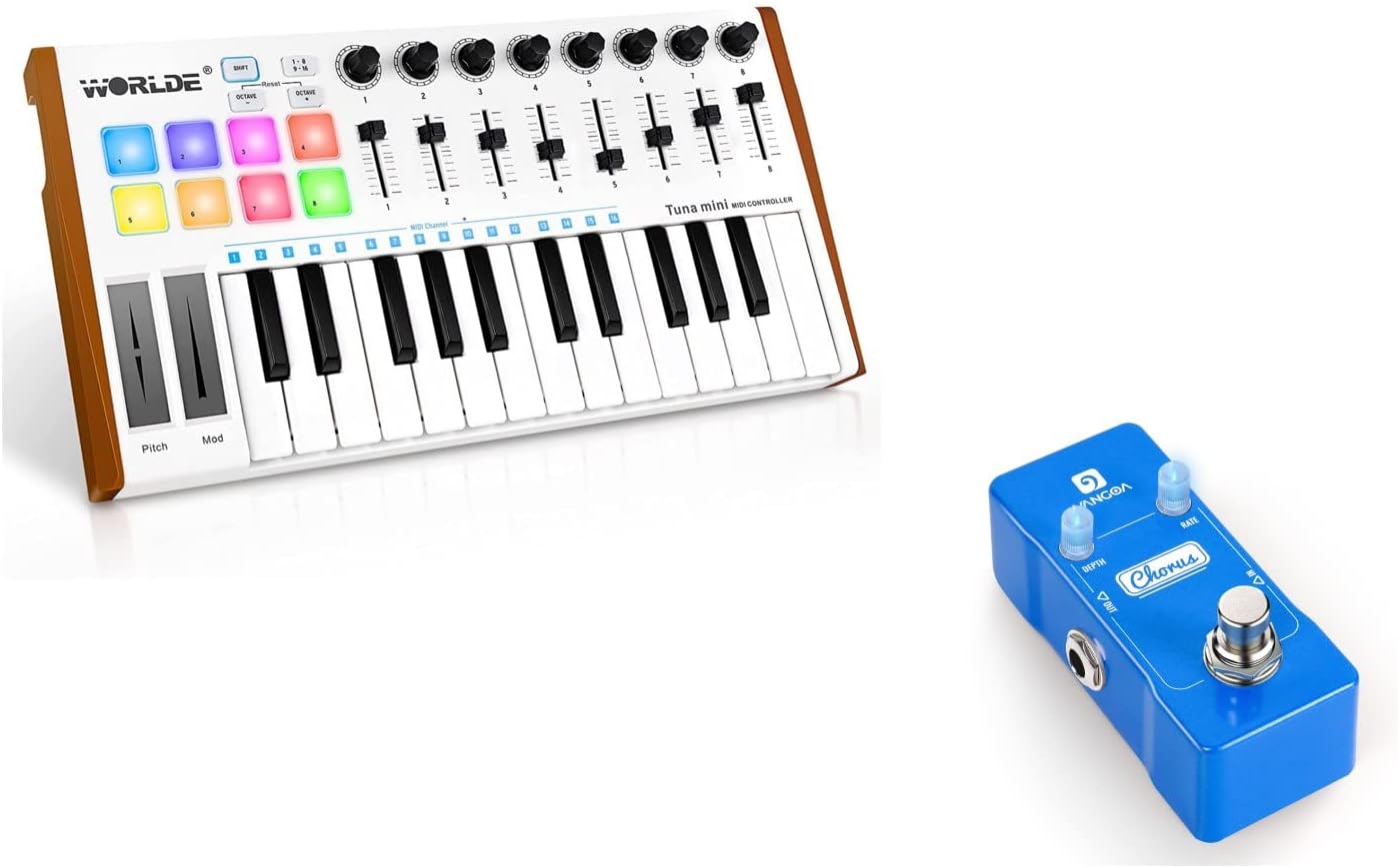Vangoa Worlde Tuna Mini MIDI Keyboard Controller Bundle