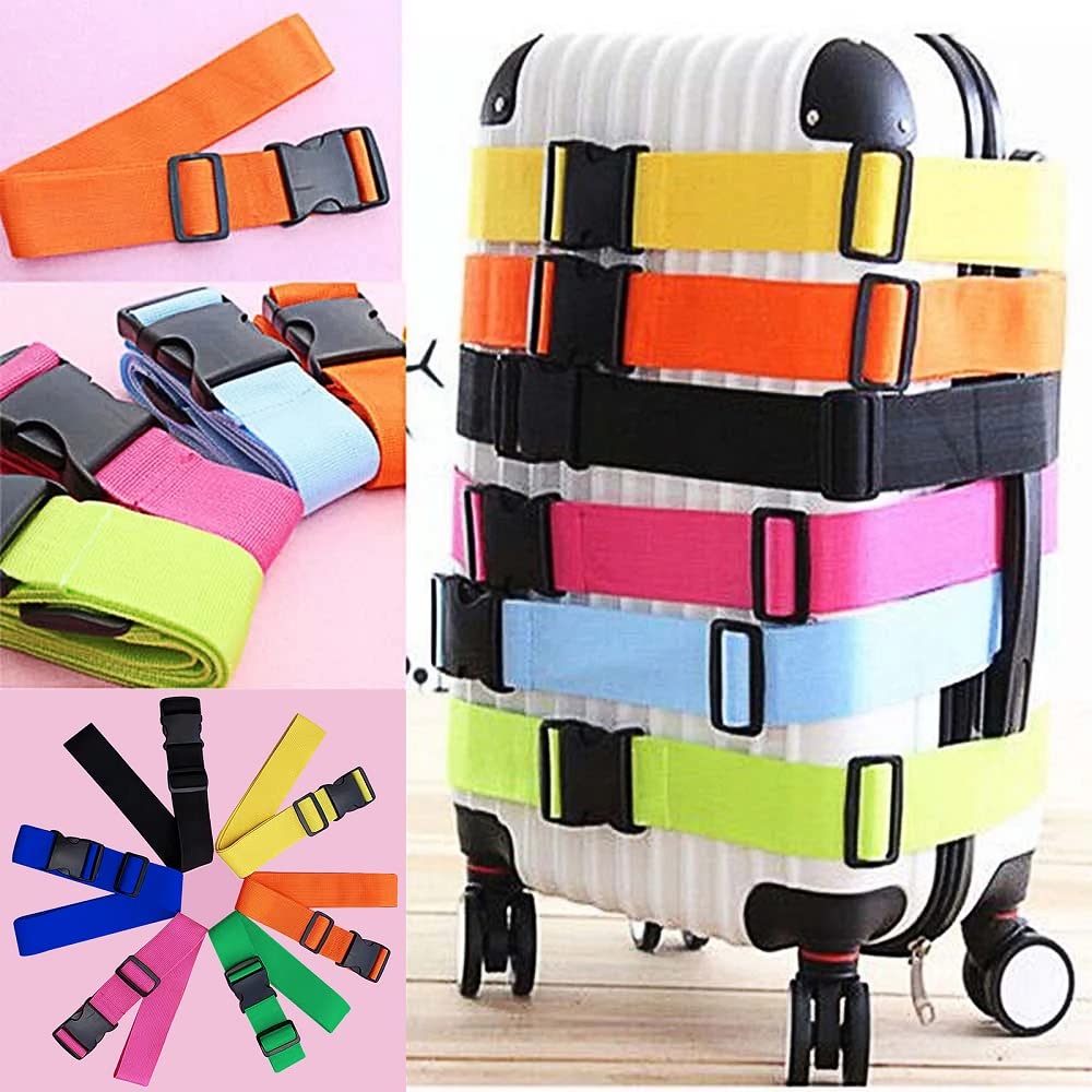 2 Pack Luggage Straps, Adjustable Suitcase Belts for Travel Accessories (Rainbow) 3