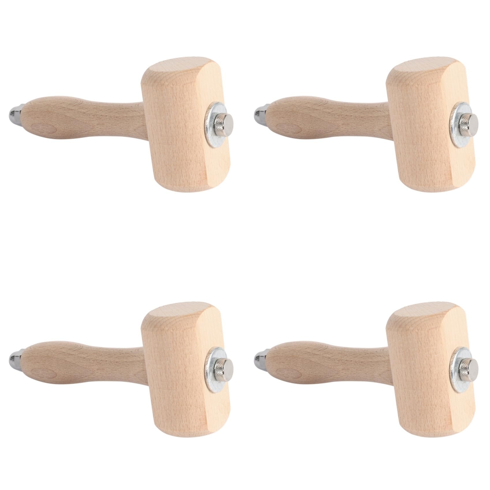 Jnchdghwa 4X Wooden Mallet Leathercraft Carving Hammer Sew Leather Tool Kit (Wooden)