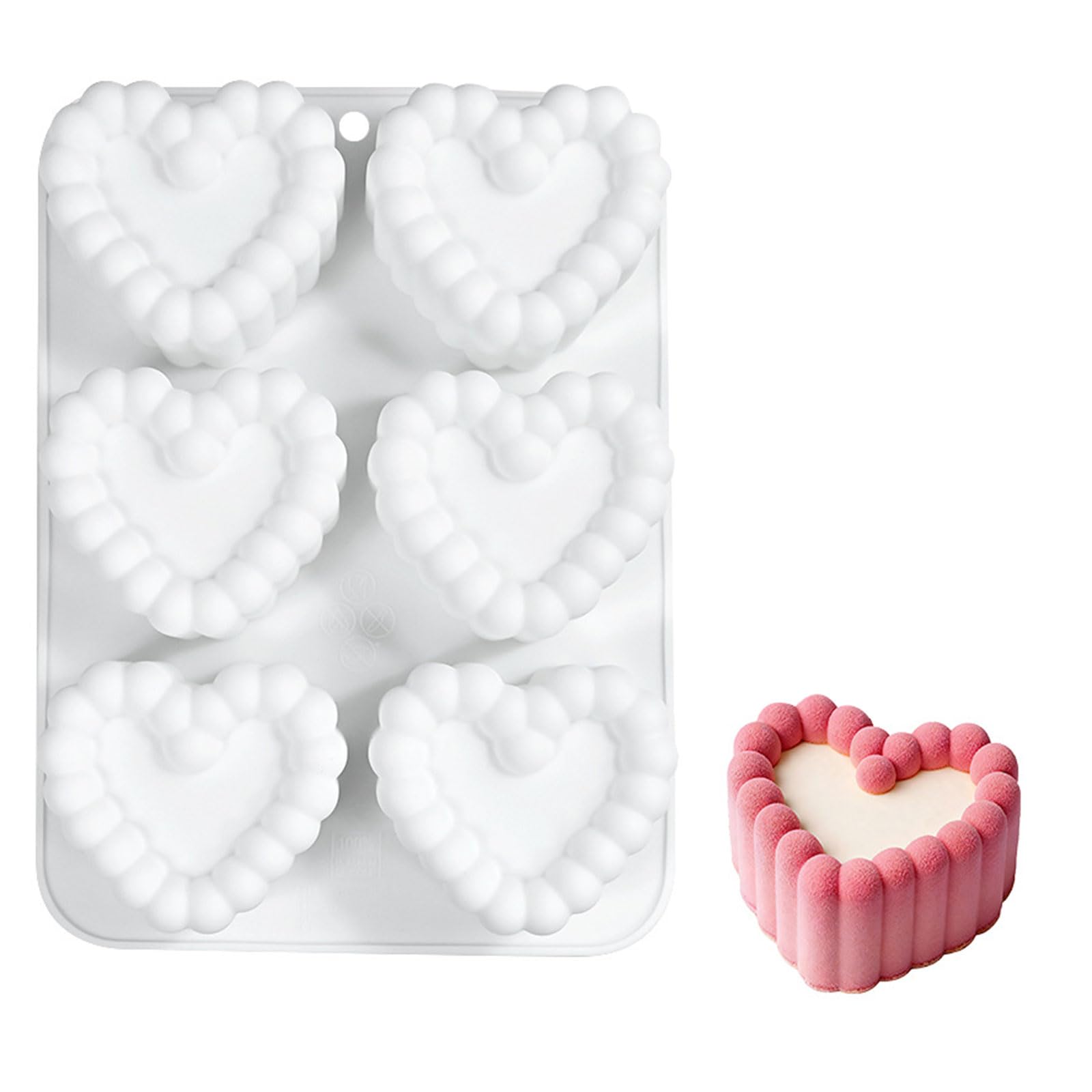 Zxfdsfdbnm Craft Mold Heart Shape for Desserts Baking Cake Dishwasher Safe Silicone Heart Mold Realistic Silicone Baking Tool