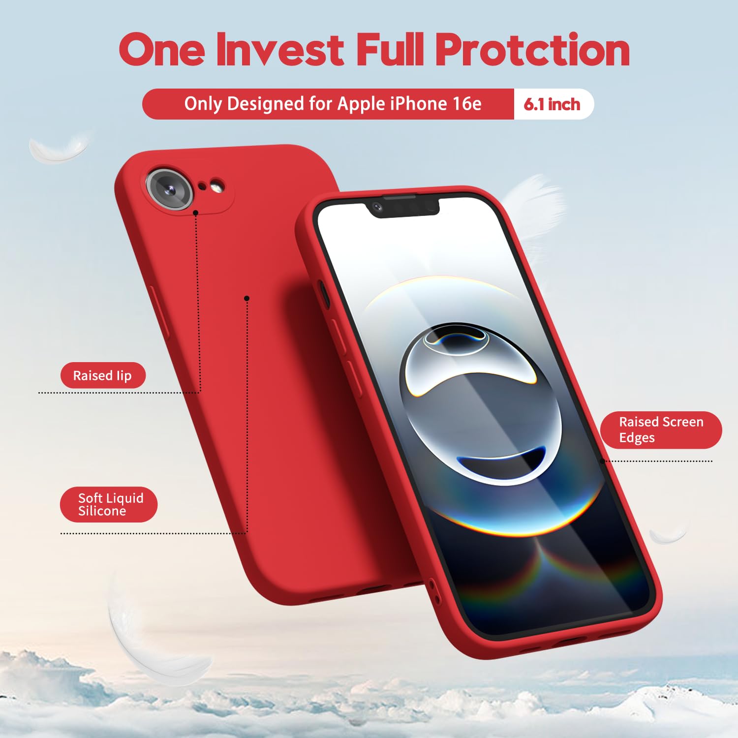 oakxco for iPhone 16 Pro Max Case Liquid Silicone, Soft Rubber Gel Elegant Aesthetic Basic Simple Cover, Cute Thin Slim TPU Matte Solid Color Plain Smooth Case for Women Girl, Light Pink — view 842