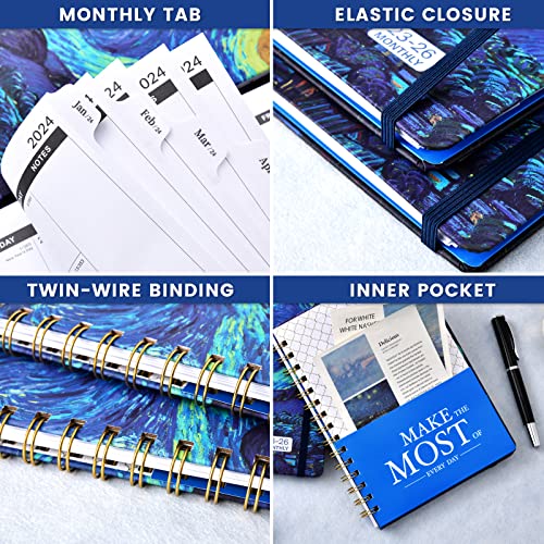 2023-2026 Monthly Planner/Calendar - 3 Year Monthly Planner 2023-2026, July 2023 - June 2026, 6.4" X 8.5", 36 Monthly Planner With Monthly Tabs, Back Pocket, 27 Notes Pages, Hardcover, Elastic Closure #TOP5