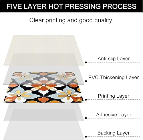 Miniatura 2 de Azulejos florales y retro de 12 x 12 pulgadas para despegar y pegar, 10 unidades, extraíbles, autoadhesivas, extraíbles, para cocina, balcón, baño,