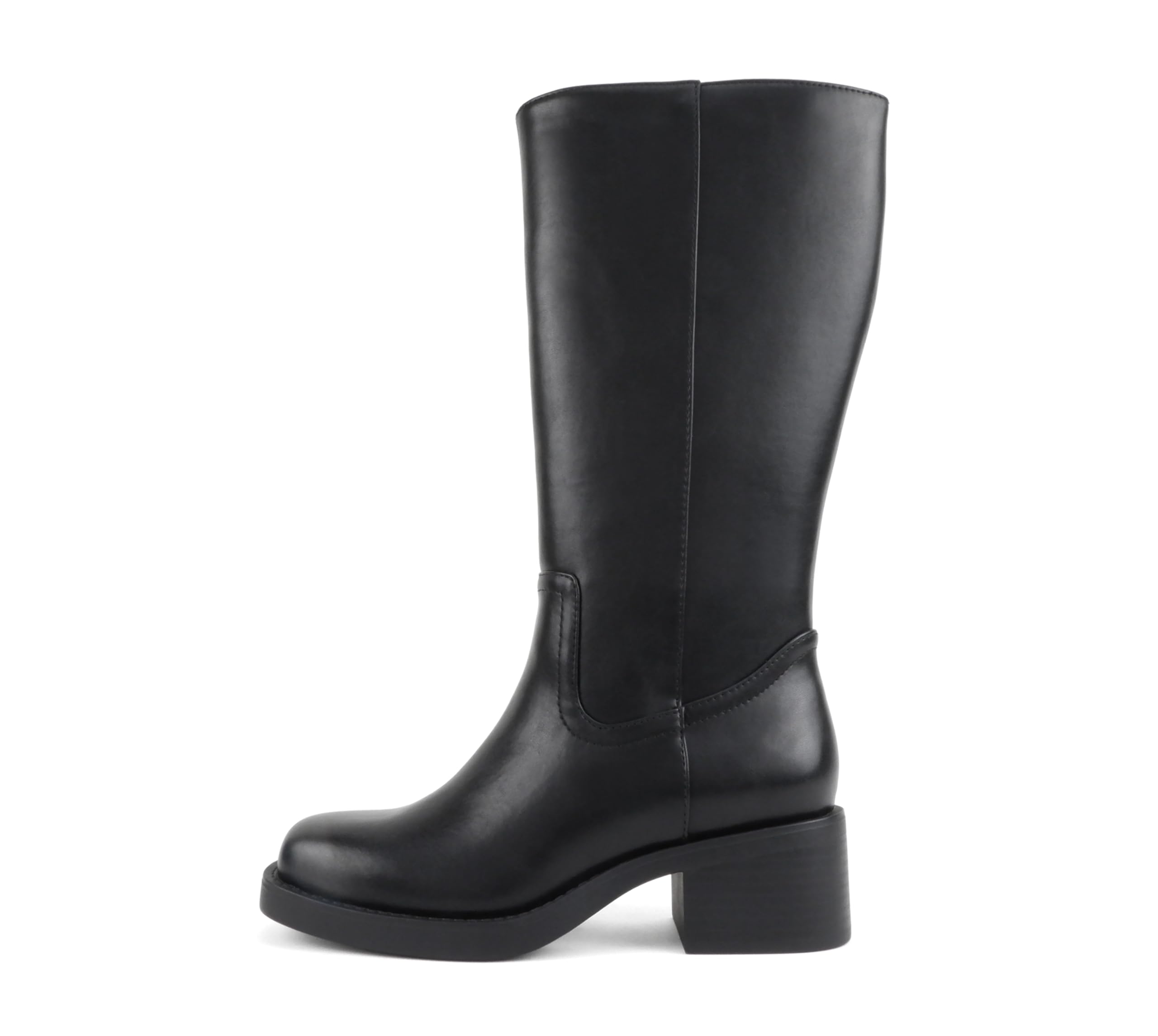 Soda Belvin - Women Square Toe Platform Mid-Calf Boot