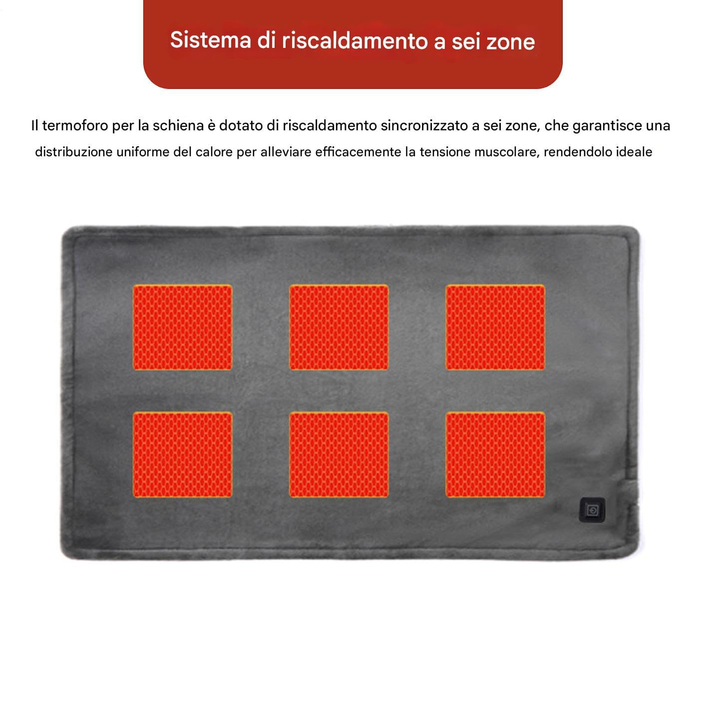Alfombrilla calefactora de espalda – 70 x 45 cm 6 zonas 5 V cómoda manta calefactora | Mantas de calentamiento invernal, para sofá, sofá, casa, dormitorio, oficina, calor equilibrado y una acción de