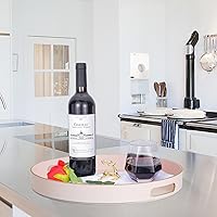 Vista 49 de Gifturbo Bandeja negra para servir, bandejas decorativas de mármol con asas, bandeja de mesa auxiliar, bandejas de plástico rectangulares otomanas