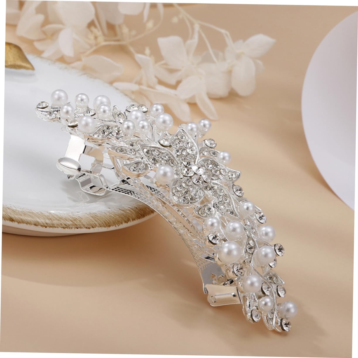 FRCOLOR 5pezzi Fermaglio Per Con Perle e Strass Accessorio Chic Per Donne Clip Elegante Per Cerimonie e Matrimoni Per Feste e Occasioni Speciali