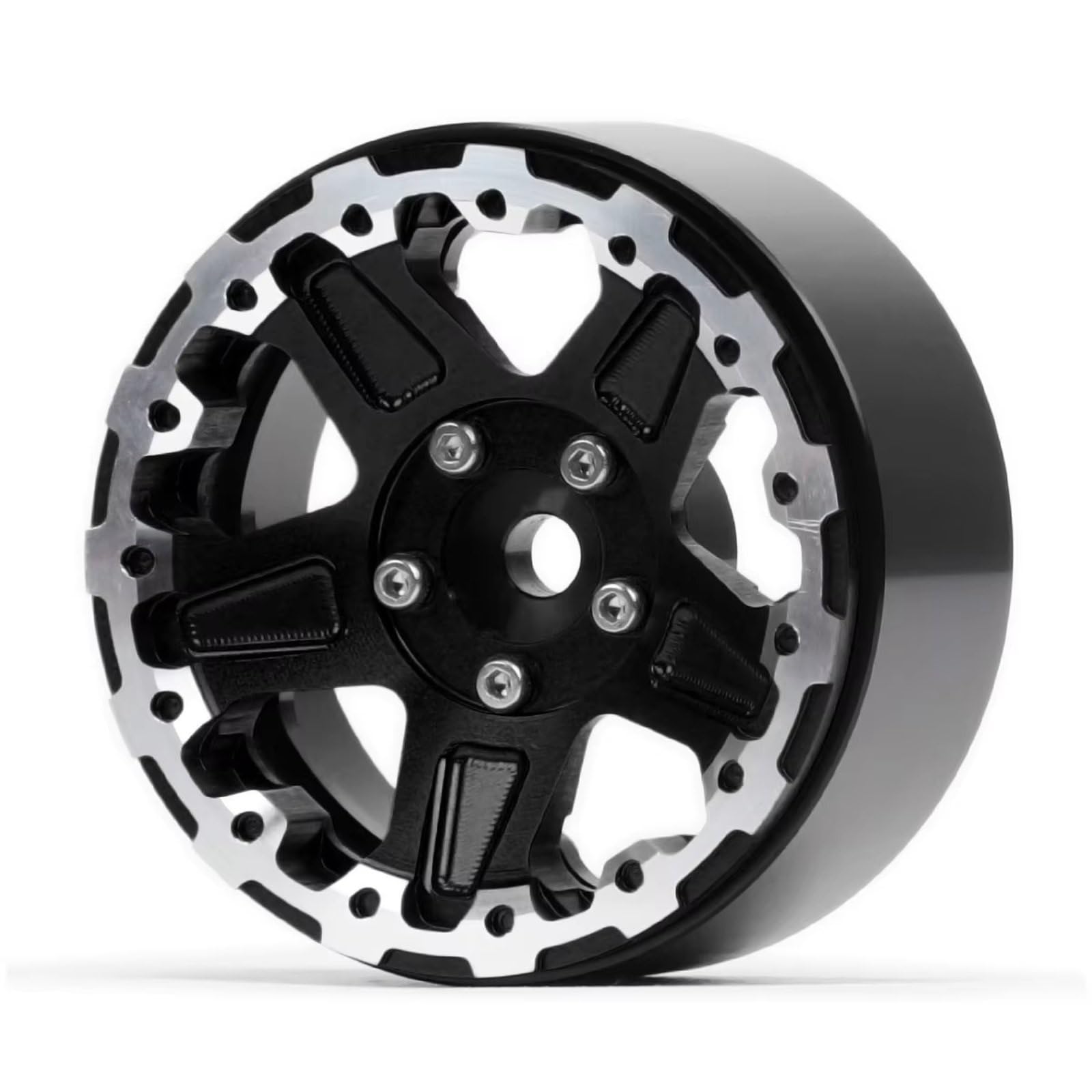 Llanta Beadlock Alumbre 1,9 para Axial para SCX10 90047 CC01 1/10 | Cierres cuentas aluminio negro reducen resistencia rodamiento cuentan tuercas ajustan llave sendero Repuesto
