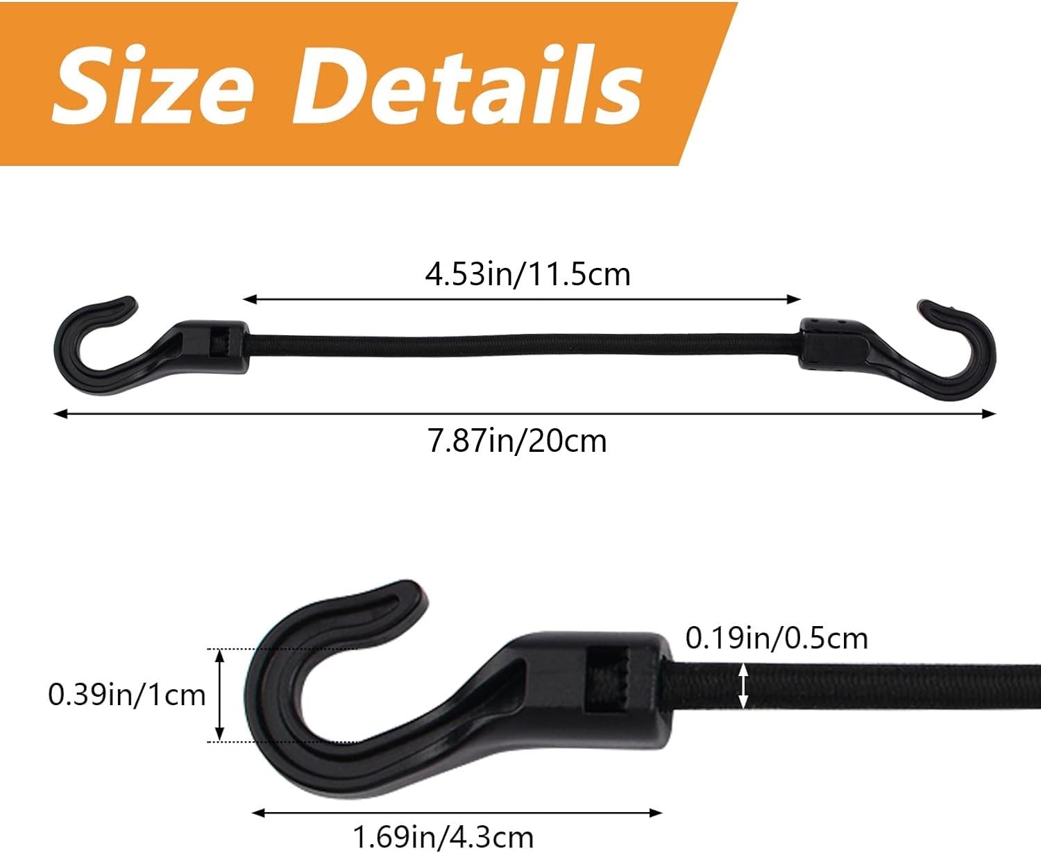 Lot De 10 Petits Tendeurs élastiques Noirs De 20,3 Cm Avec