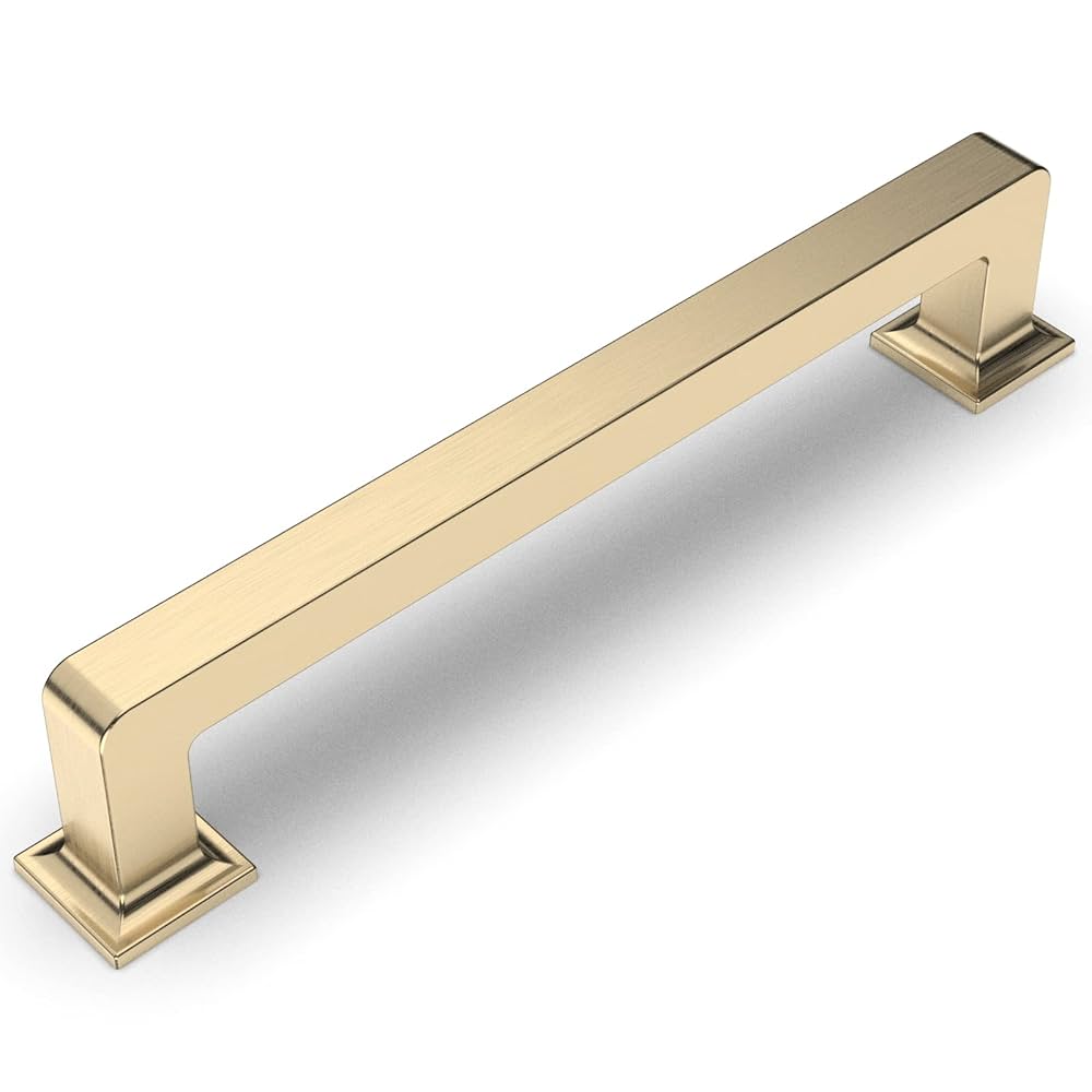 Amerdeco 10 Pack Brushed Brass Cabinet Pulls 5 Inch(128MM