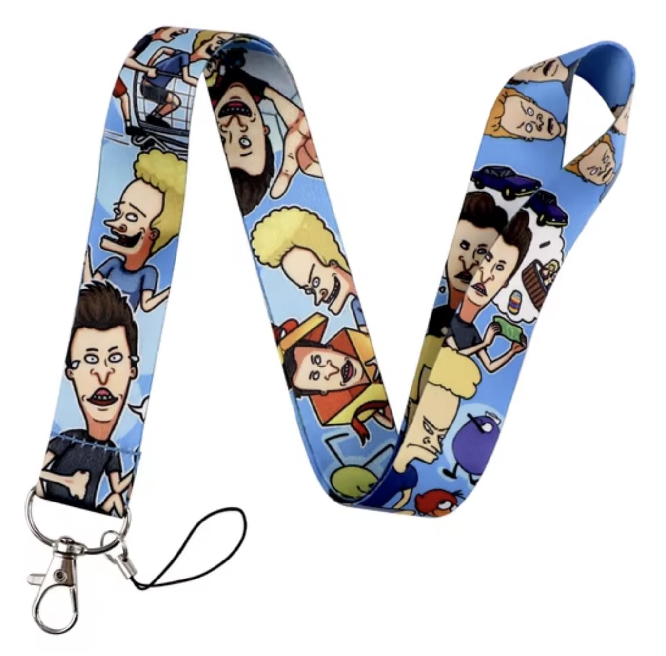 Pinstant Beavis and Butt-Head Butthead Comedy Animated TV Show Cartoon 17.7" Neck Lanyard Keychain Holder ID Badge Mobile Phone Pin Strap