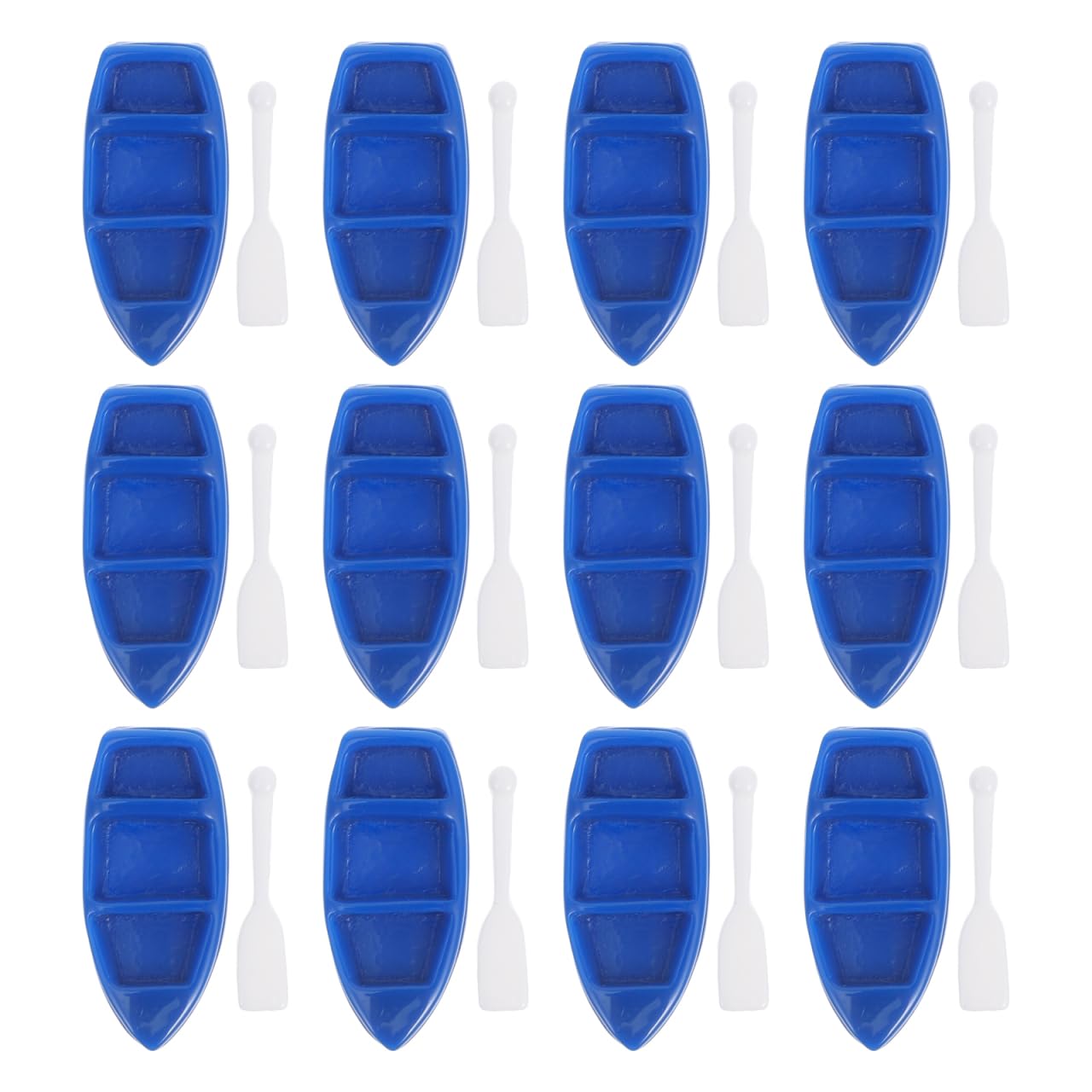 Gadpiparty 20Pcs Mini Resin Rowboat and Oars Set - Nautical Miniature Sailboat Decor for Fairy Garden, Dollhouse Accessories, & Summer Beach Cake Toppers