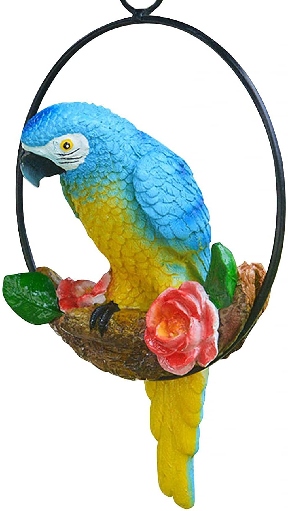 VHKJewE Parrot Decoration | Garden Sculpture Wall Decorations | Innovative Iron Ring Hanging Bird Statue(C)